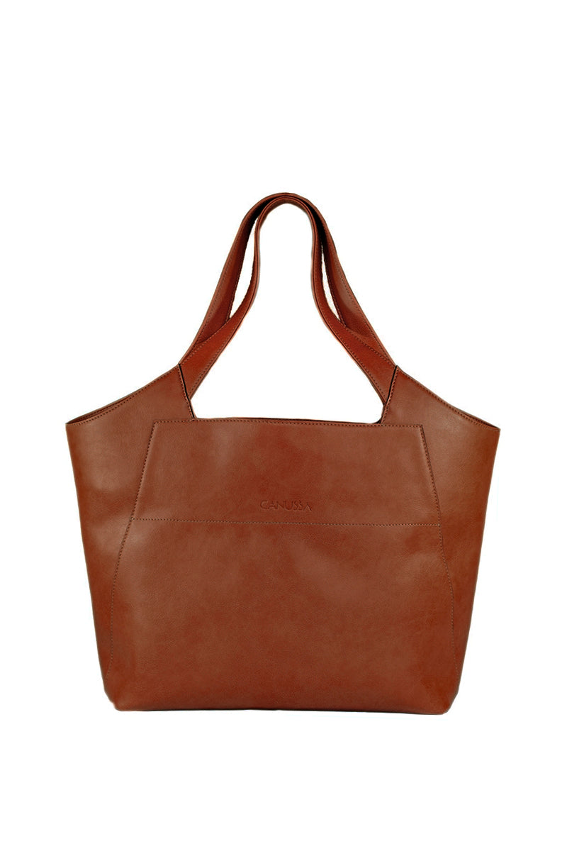 Grand sac de voyage en cuir vegan marron de la marque Canussa