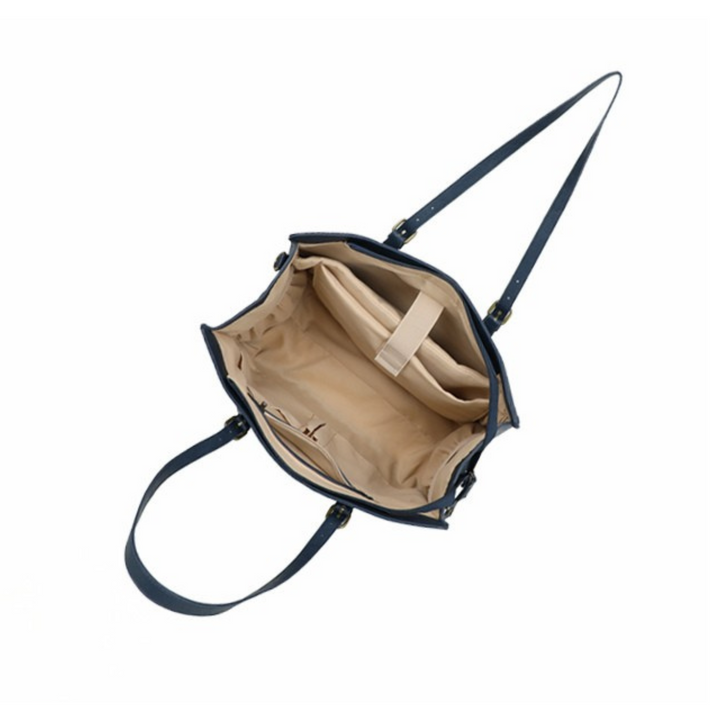 grand sac bleu en cuir vegan