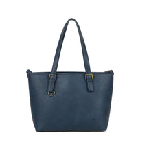 Load image into Gallery viewer, grand sac en cuir vegan bleu