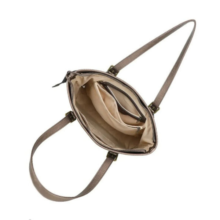 grand sac en cuir vegan couleur bronze