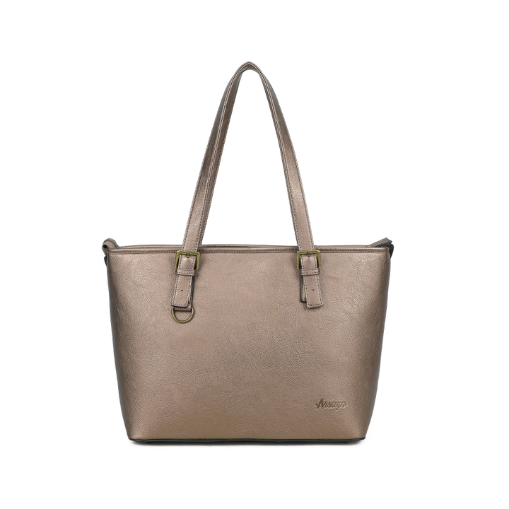 grand sac en cuir vegan couleur bronze
