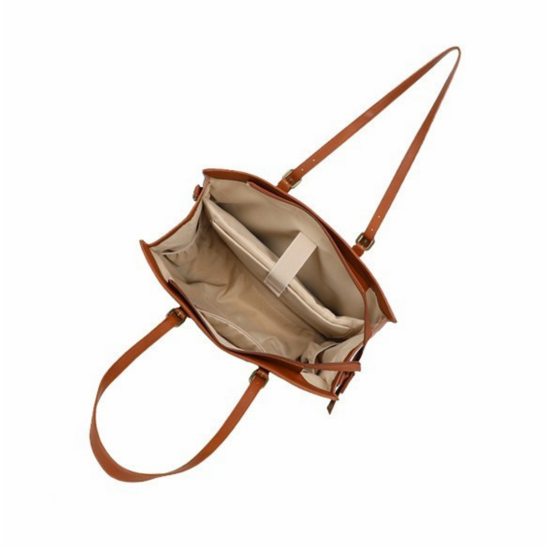 grand sac marron en cuir vegan