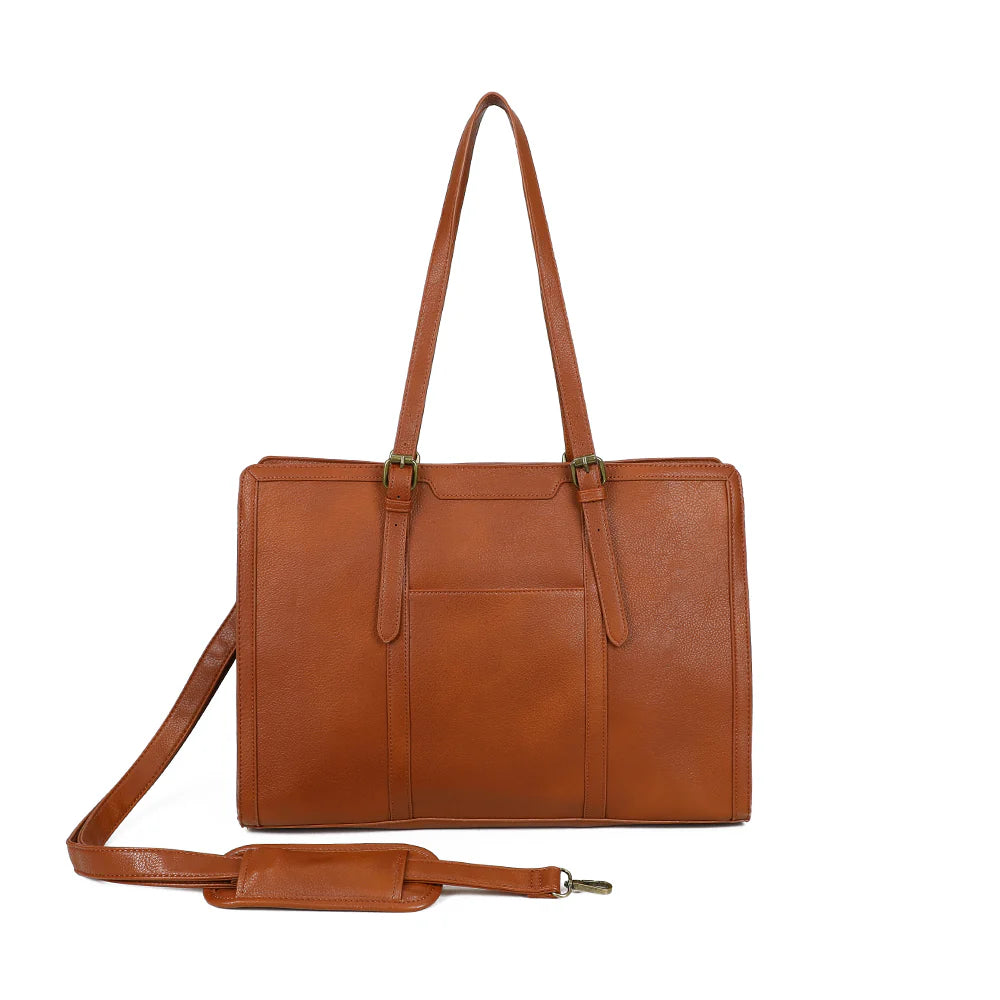 grand sac marron en cuir vegan