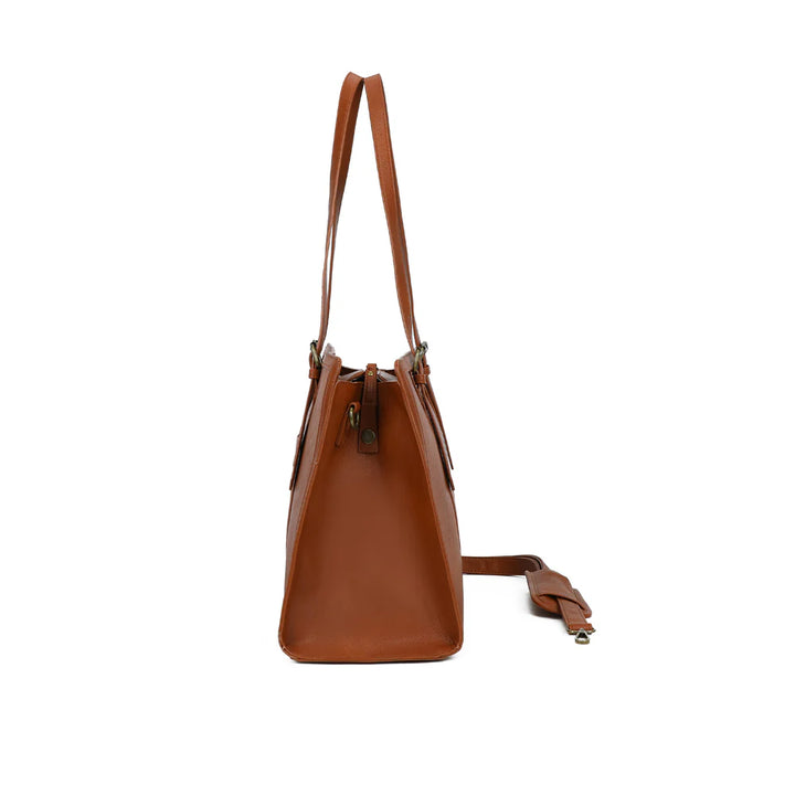 grand sac marron en cuir vegan