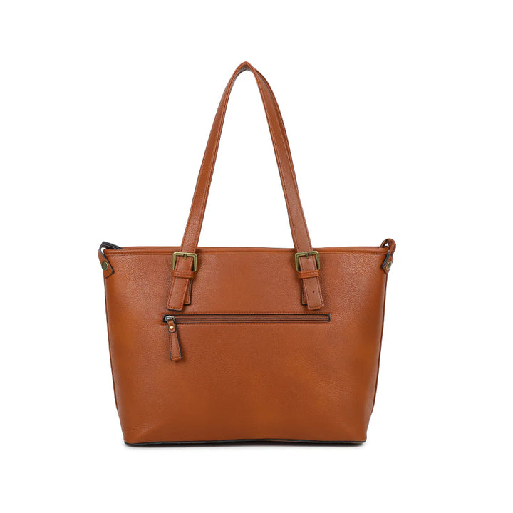 grand sac en cuir vegan marron camel