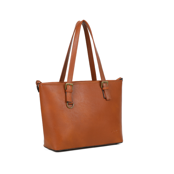 grand sac en cuir vegan marron camel