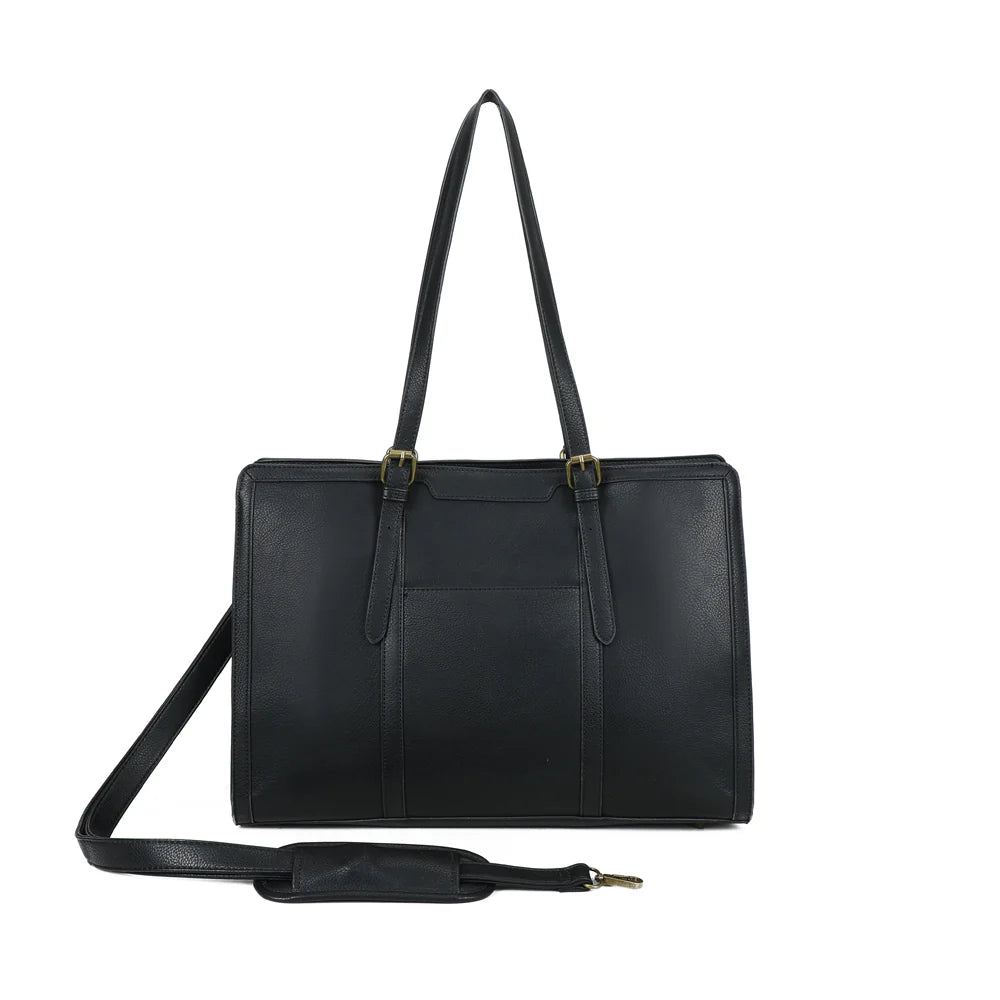 grand sac noir en cuir vegan
