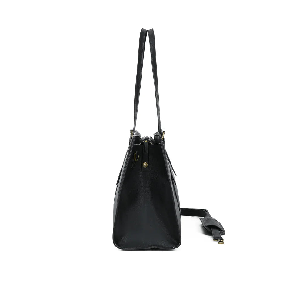 grand sac noir en cuir vegan