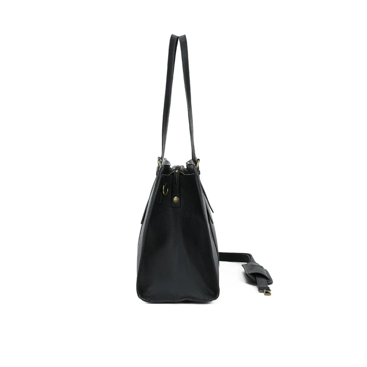 grand sac noir en cuir vegan