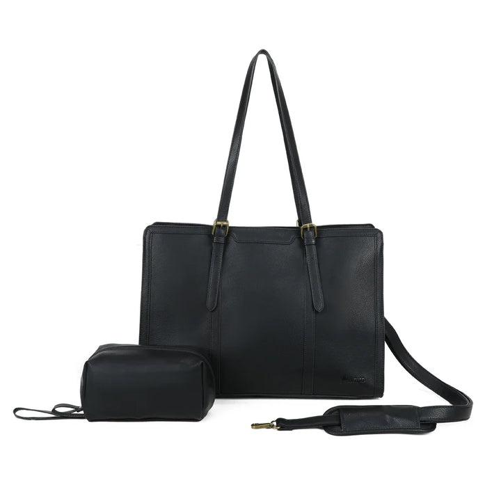 grand sac noir en cuir vegan