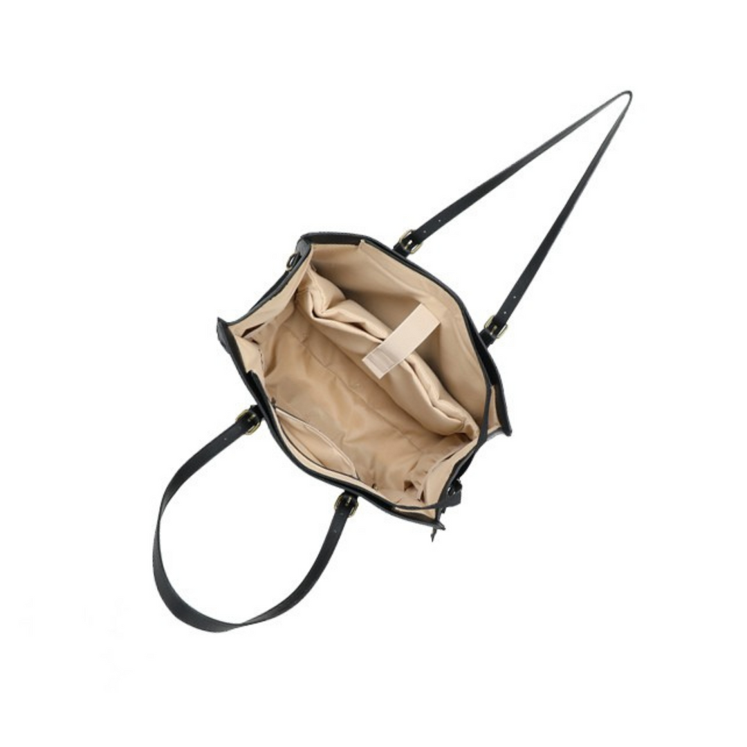 grand sac noir en cuir vegan
