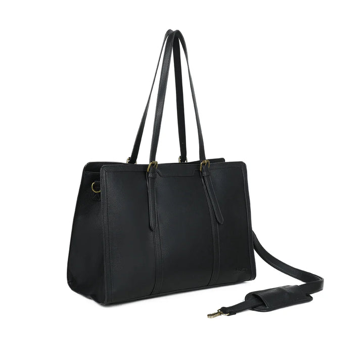 grand sac noir en cuir vegan
