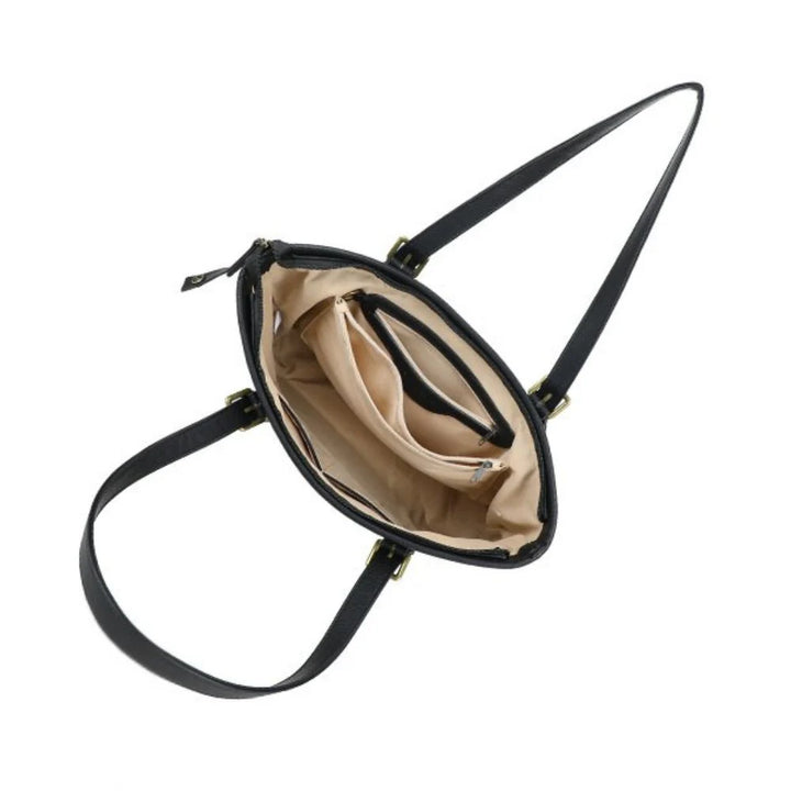 grand sac en cuir vegan noir