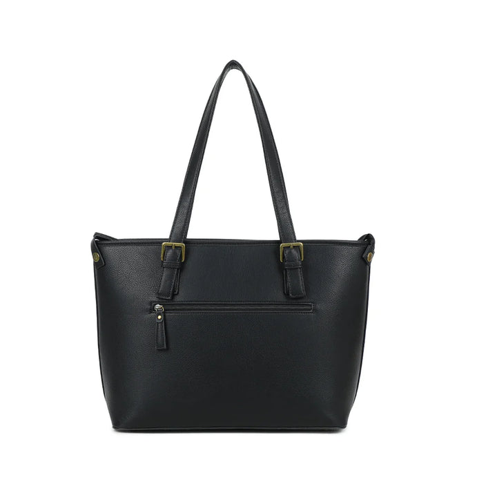 grand sac en cuir vegan noir