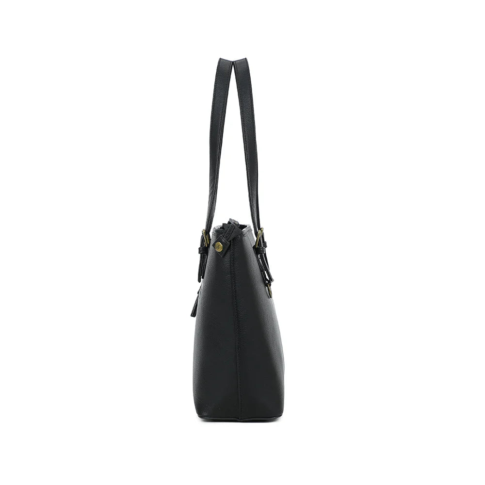 grand sac en cuir vegan noir