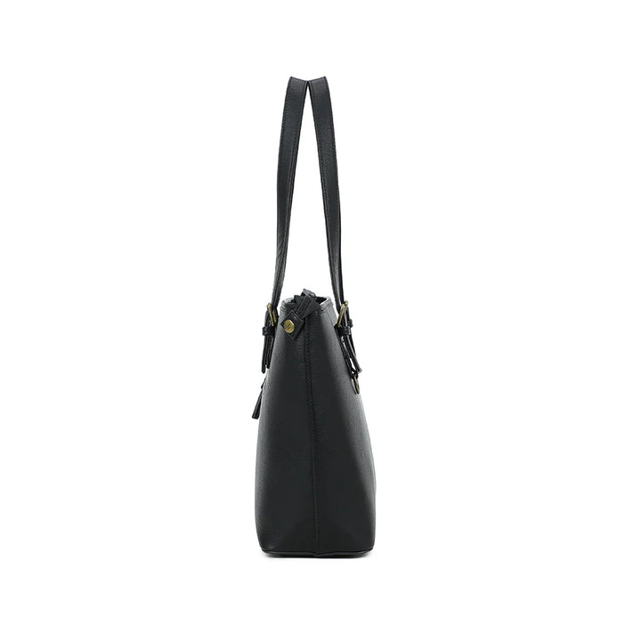 grand sac en cuir vegan noir