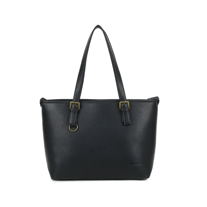 grand sac en cuir vegan noir