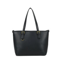 Load image into Gallery viewer, grand sac en cuir vegan noir