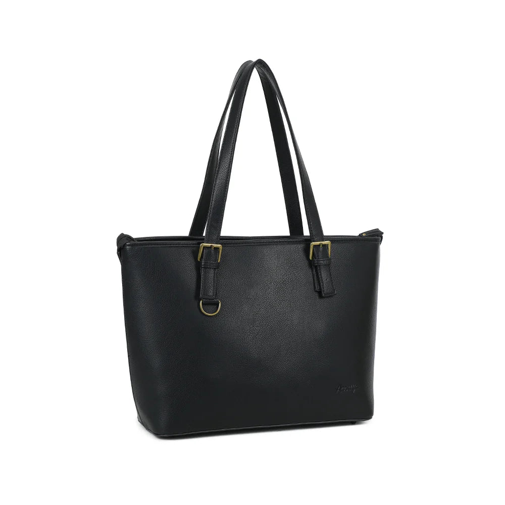 grand sac en cuir vegan noir