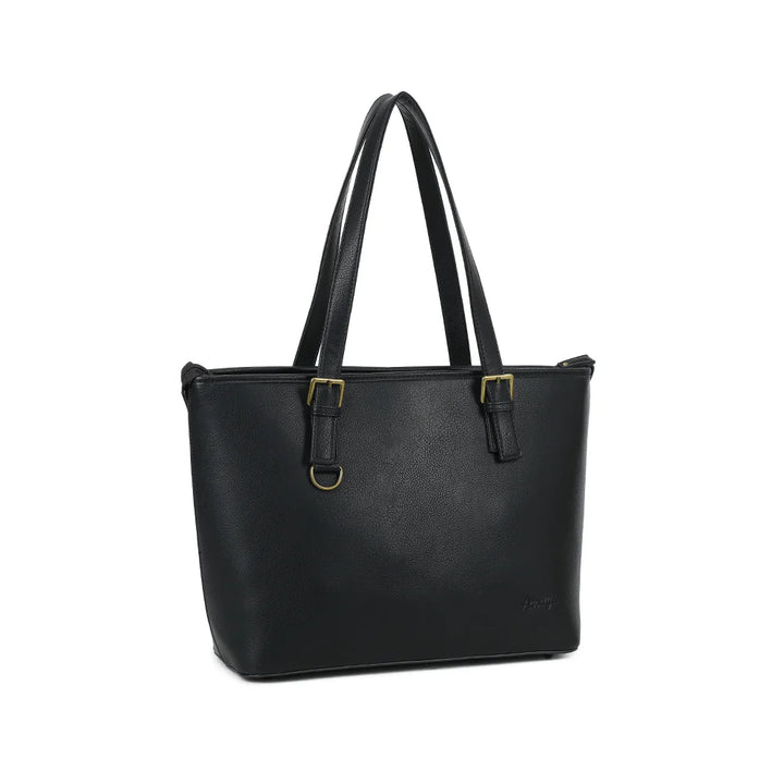 grand sac en cuir vegan noir