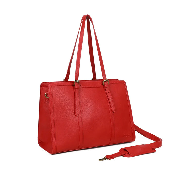grand sac en cuir vegan rouge