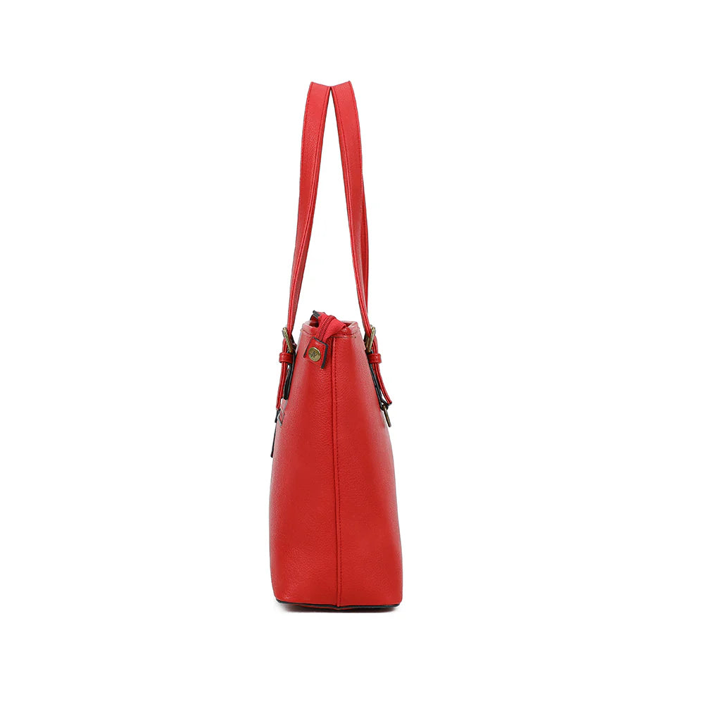grand sac en cuir vegan rouge