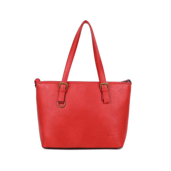 grand sac en cuir vegan rouge