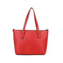 Load image into Gallery viewer, grand sac en cuir vegan rouge