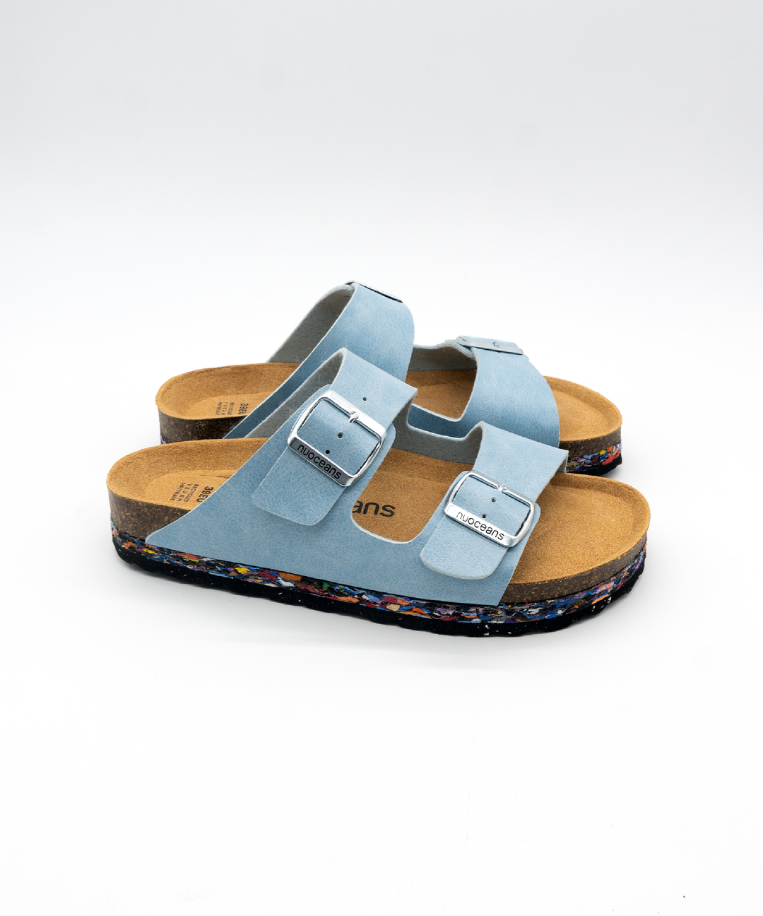 Sandales en cuir vegan bleu, style mules  Birkenstock