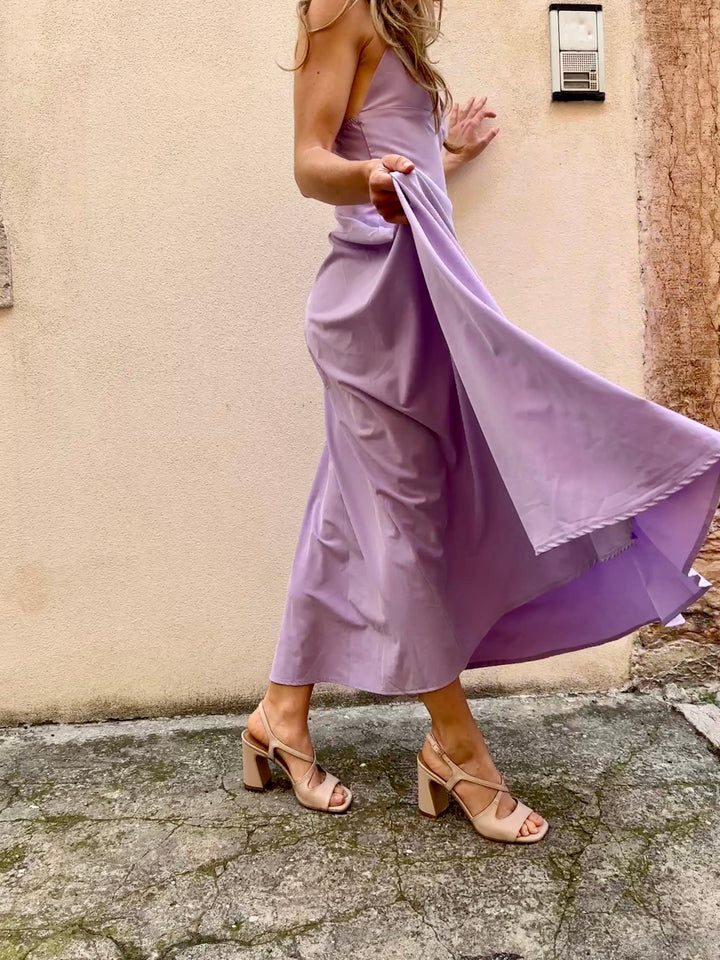 Sandales à talons haut en cuir vegan nude
