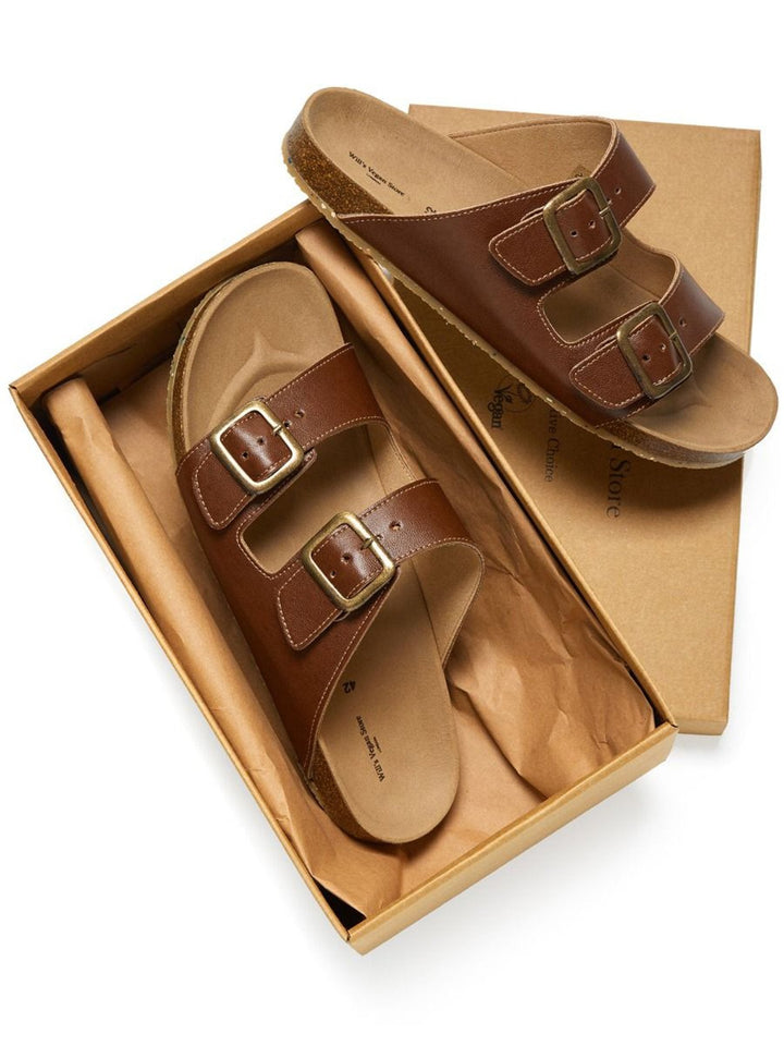 sandales marron style birkenstock