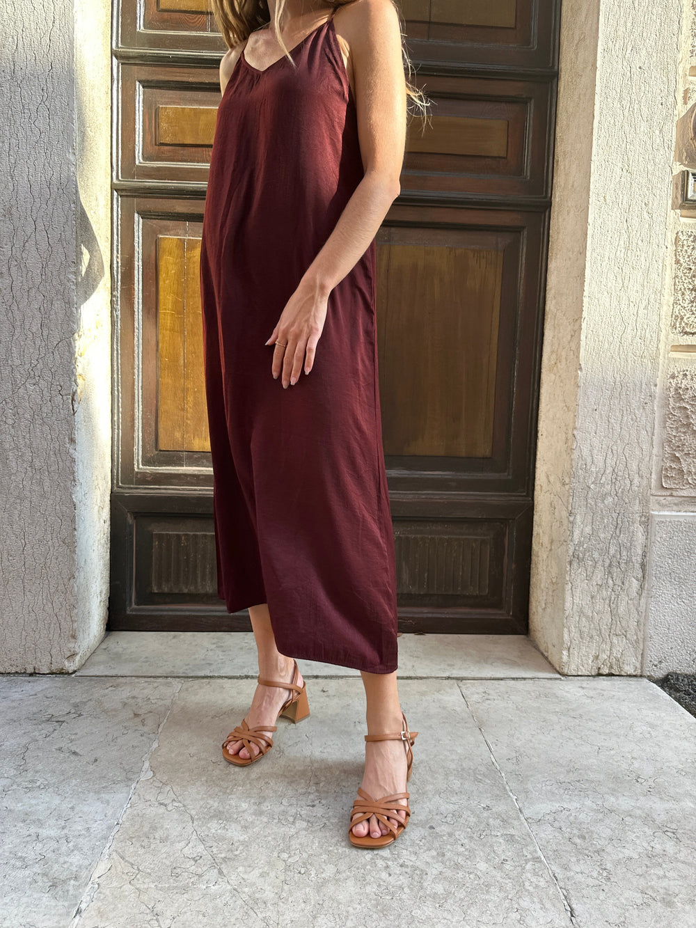 sandales à talons vegan marron