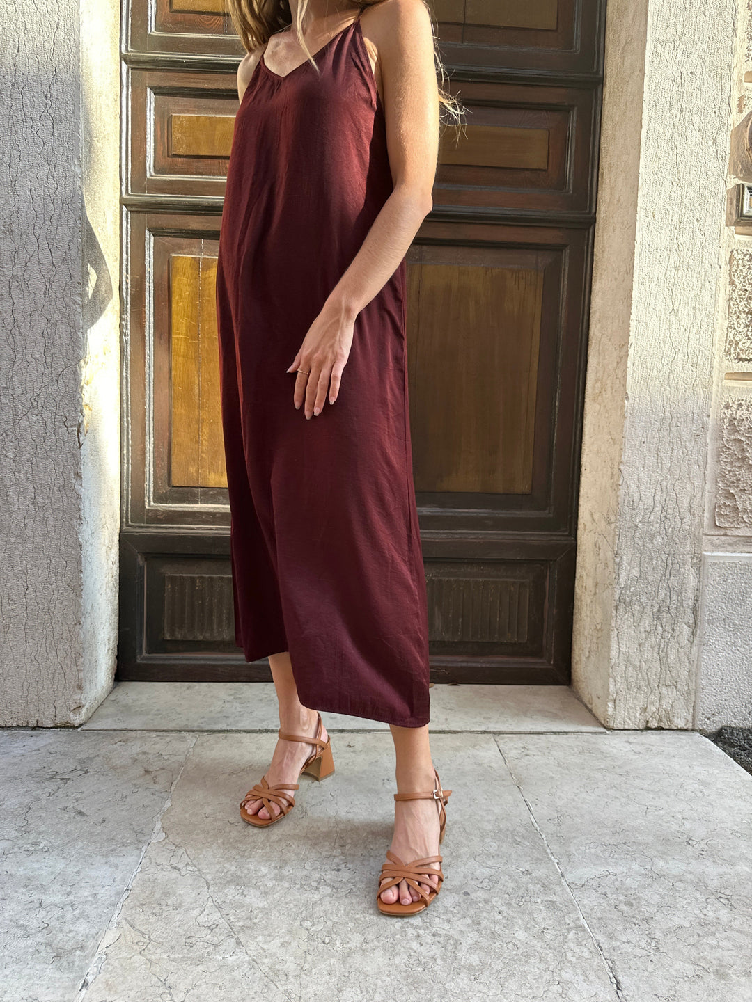 sandales à talons vegan marron