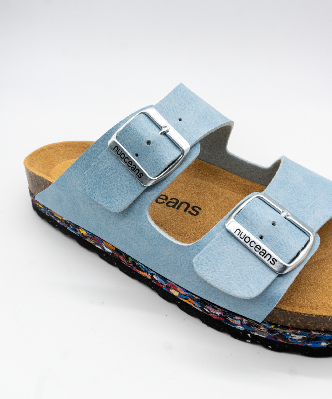 Sandales en cuir vegan bleu, style mules  Birkenstock