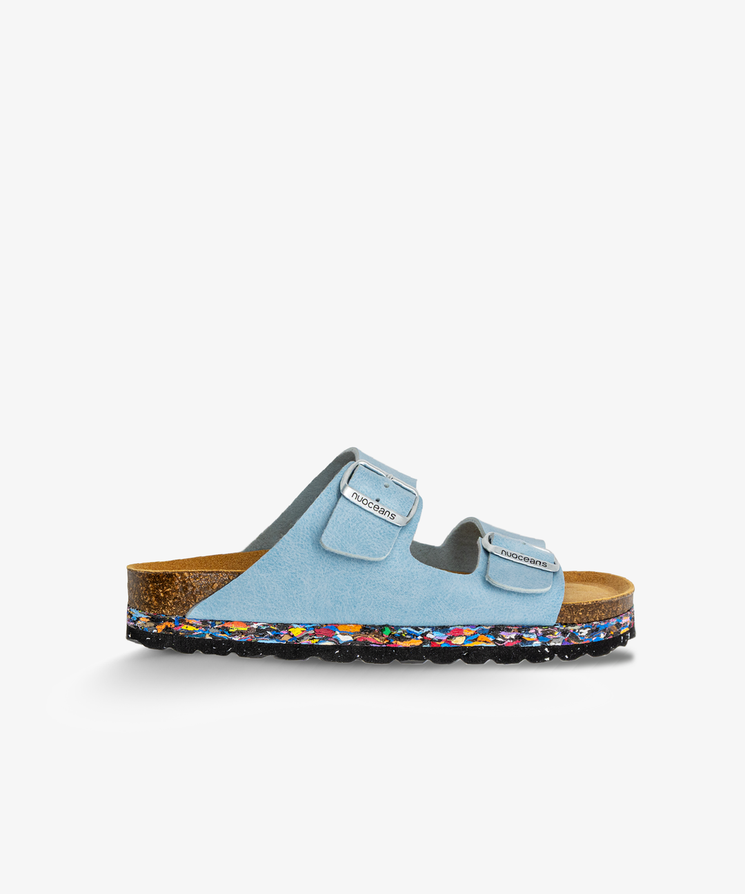 Sandales en cuir vegan bleu, style mules  Birkenstock