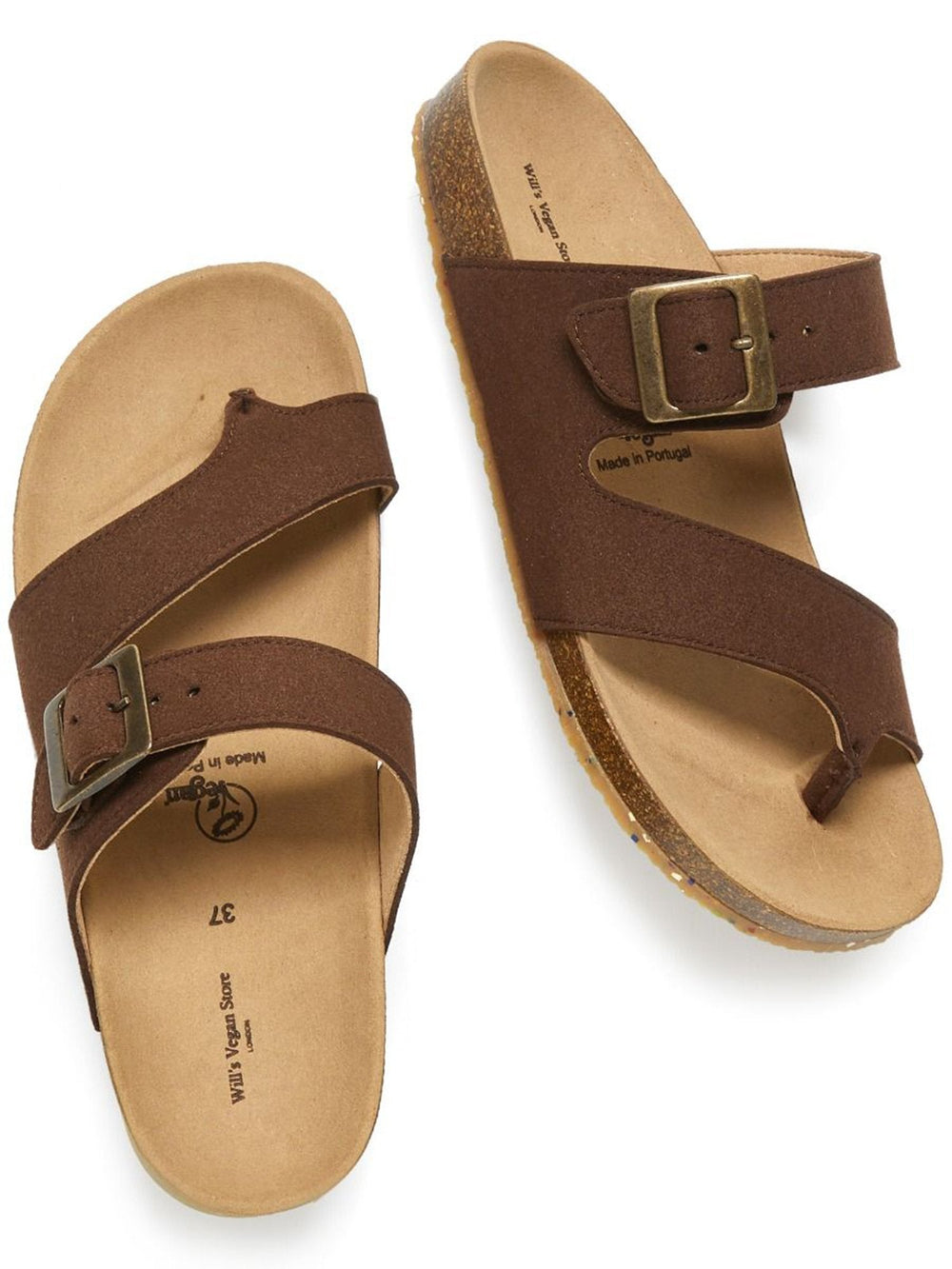 sandales sans cuir marron