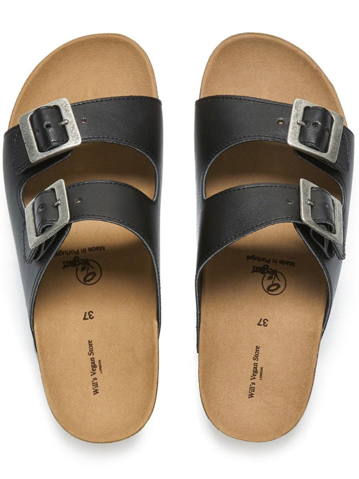 sandales style birkenstock éthique noire
