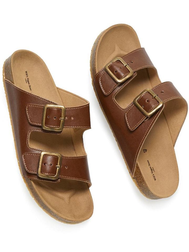 sandales style birkenstock marron