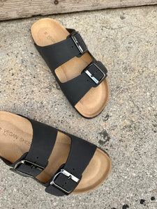sandales noires vegan femmes