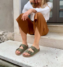 Load image into Gallery viewer, sandales-style-birkenstock-vegan-kaki