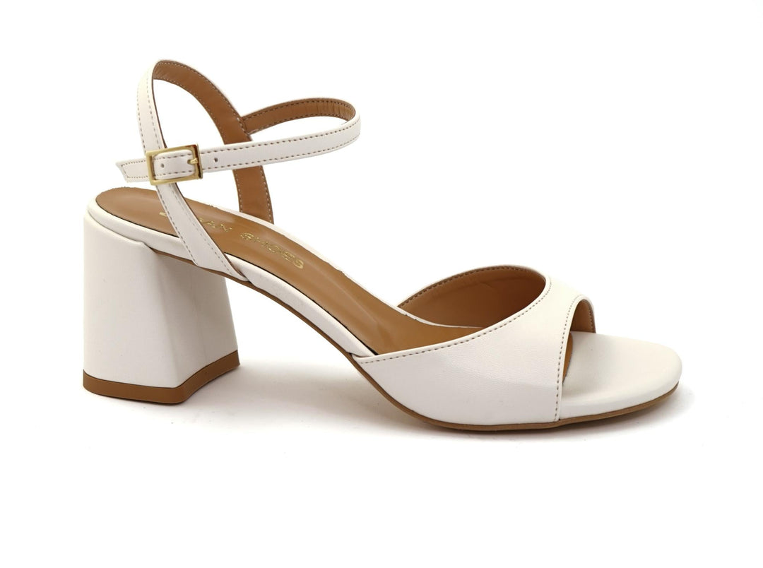 sandales à talons en cuir vegan blanc