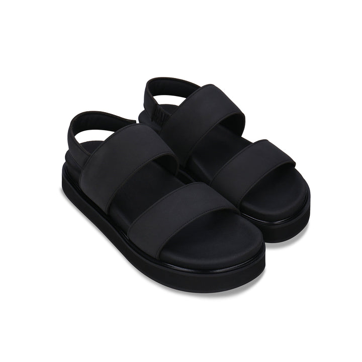 sandales noires matelassés | NAE Vegan Shoes