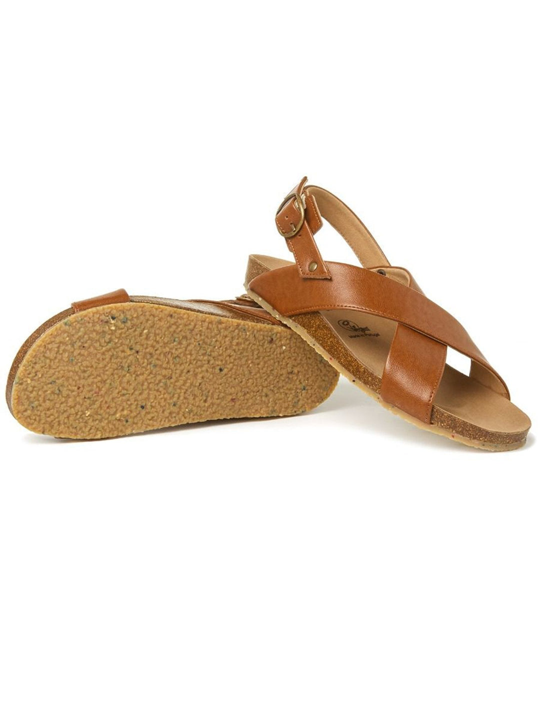 sandales en cuir vegan camel