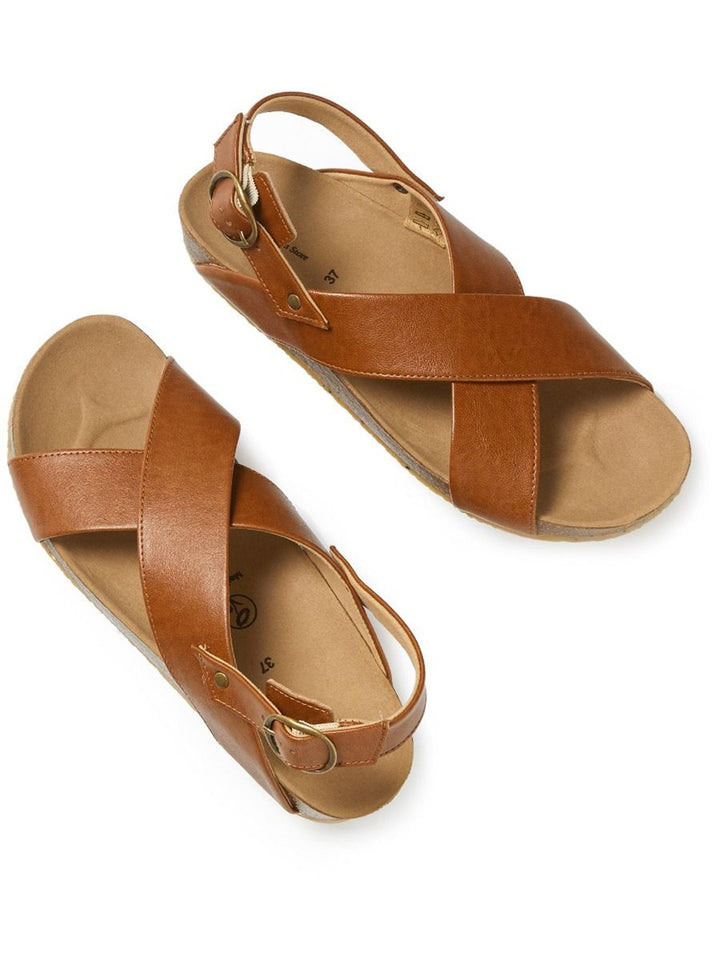 sandales en cuir vegan marron