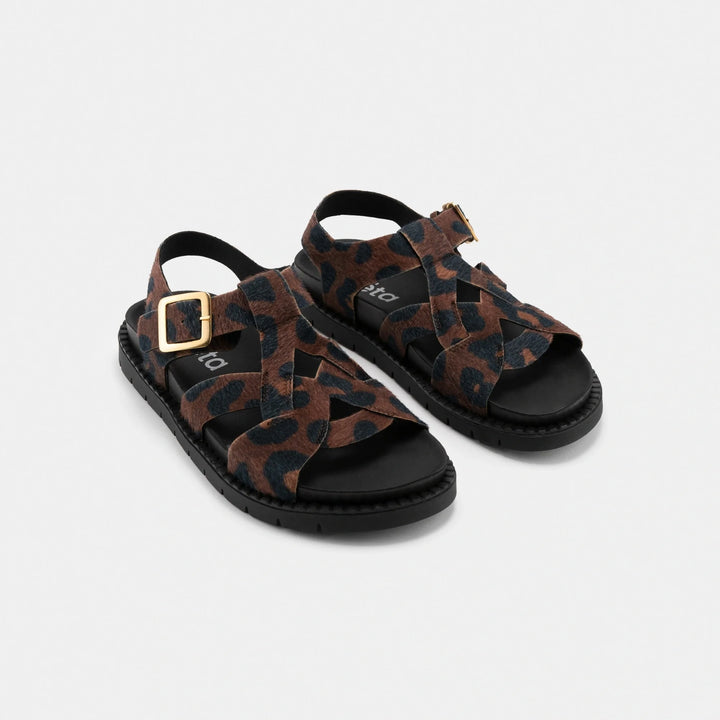 Sandales vegan Nazea léopard