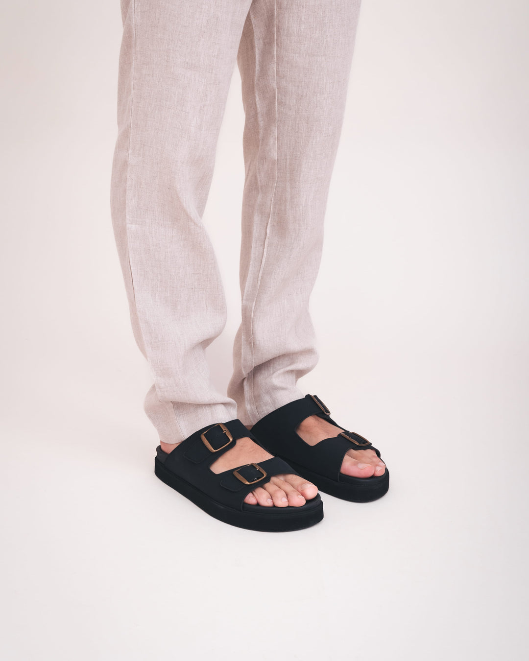 Veganska unisex sandaler dubbla remmar tjock sula urban komfort