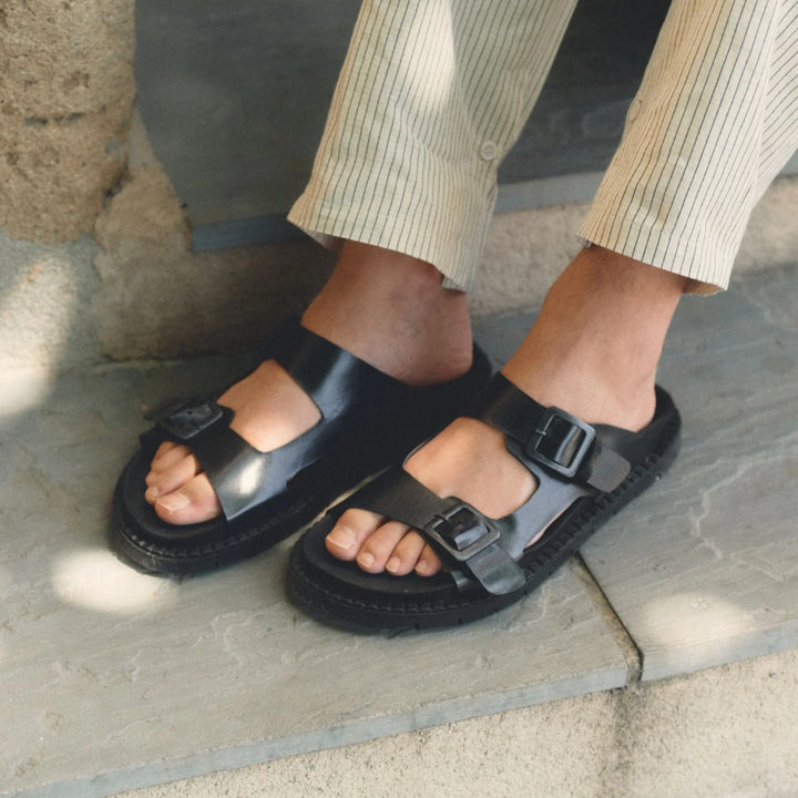 Sandales vegan praia noir