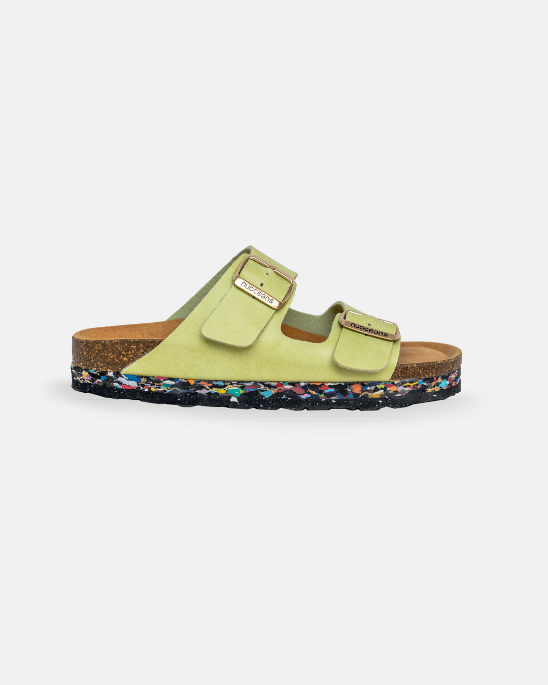 sandales double lanières verte