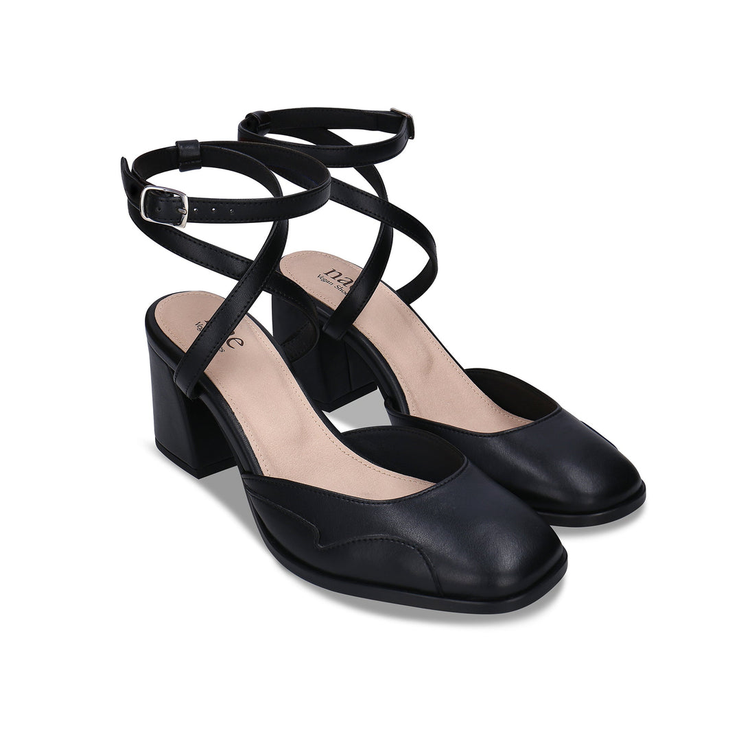 sandales à talons noires | NAE Vegan