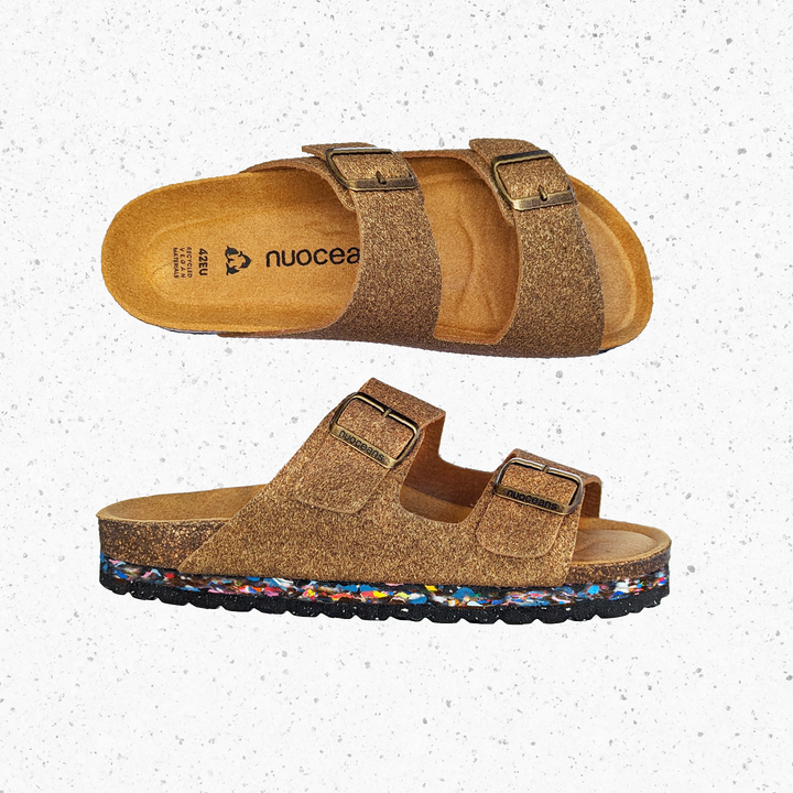vegan sandals with recycled materials